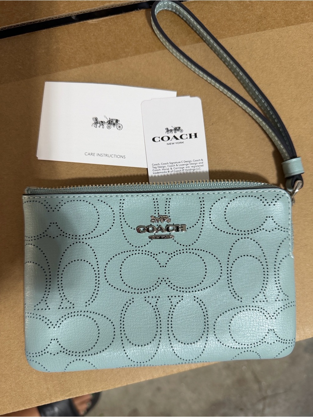 COACH Wristlet in Light Blue